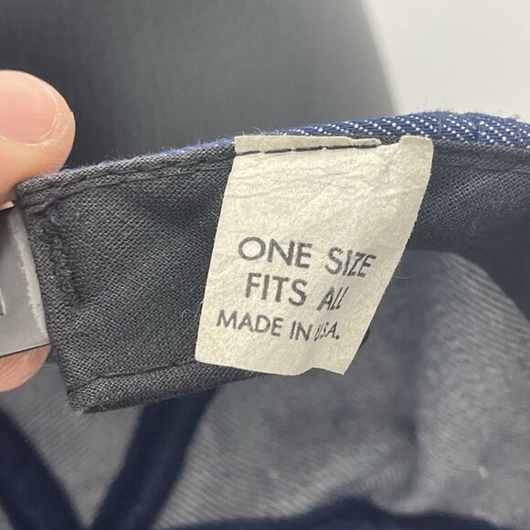 Vintage Denim Short Brim Jean Snapback Hat Cap Rare 1980s Made In The USA - Picture 9 of 11